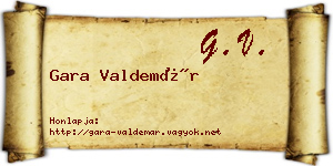 Gara Valdemár névjegykártya